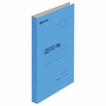 Скоросшиватель картон мелованный синий BRAUBERG, гарант. пл. 360 г/м2 до 200л. 25/200