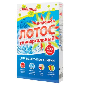 Порошок стиральный ЛЮБАША 400г Лотос для всех типов тканей 1/24 