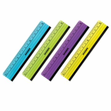 Линейка 15см пластиковая ассорти ЮНЛАНДИЯ Неончики 1/96
