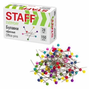 Булавки офисные 28мм 150шт STAFF 1/10/250