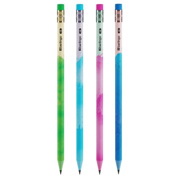 Карандаш ч/гр HB пластик, круглый, заточен BERLINGO Heat 1/72