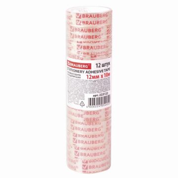 Канц.лента 12х10 прозрачная гарантированная длина BRAUBERG 12/50 