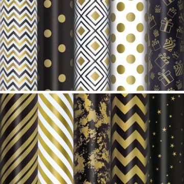 Бумага упаковочная 70х100см ЗОЛОТАЯ СКАЗКА Golden Pattern ассорти 1/50