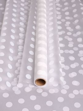 Ролик 70см х10м пленка полипропилен матовая Горох белый 1/6