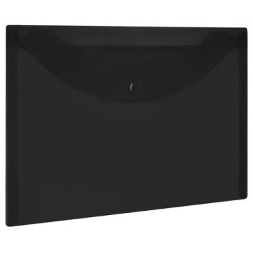 Папка-конверт А5 с кнопкой до 100л черная BRAUBERG Universal 1/10