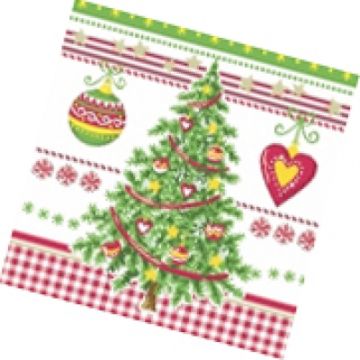 НГ Салфетки (24х24) 1-сл Новогодняя ель (40) 1/32