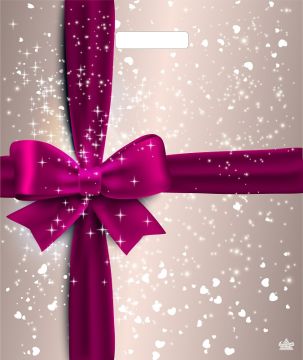 Пакет с вырубной ручкой (38х45)-60 Подарочный перламутр ламинат Тико 50/500