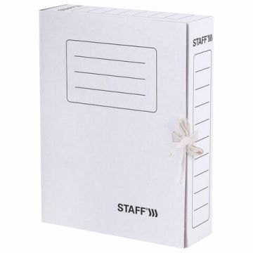 Папка д/бумаг с завязк 75мм до 700л бел STAFF