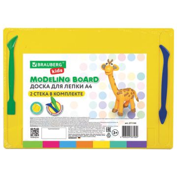 Доска для лепки А4 с отделениями и 2 стеками ассорти Юнландия 1/40