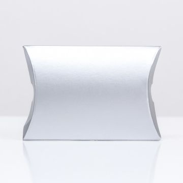 Подарочная коробка подушка 11х8х2см серебро 10/1120