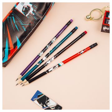 Карандаш ч/гр HB с ластиком, пластик, заточен, ассорти Meshu 1/28/336