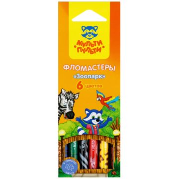 Фломастеры 06цв ПВХ Мульти-Пульти Зоопарк 1/24
