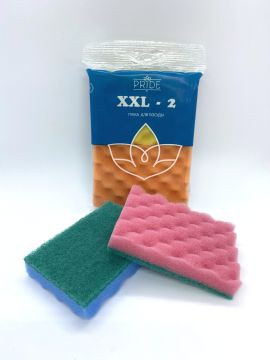 Губка для посуды макси (2шт) 110х80х25мм XXL 2 1/40