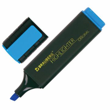 Текстмаркер голубой 1-5 мм скошенный наконечник BRAUBERG ORIGINAL 1/12/576 