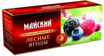 Продукты, Чай Майский черный Лесные Ягоды 25 пак 1/4
