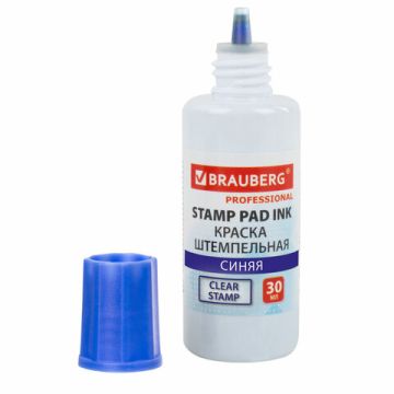 Штемпельная краска синяя 30мл на водной основе PROFESSIONAL Brauberg 1/12
