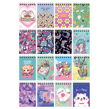 Блокнот 40л А7 65х100мм гребень BG МИКС для девочек 1/48/192