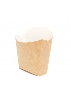 Коробка бумажная для картофеля фри 100х45х110мм крафт ламинированный Fry Pack 35/490