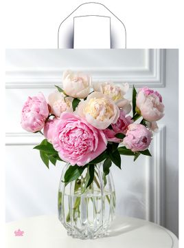 Пакет с петлевой ручкой (36х40)-37 Роскошные пионы ПНД Тико 50/300