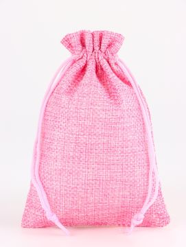 Подарочный мешок холщевый 10х14см розовый 1/10/2000
