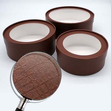 Коробка шайба с прозр. крышкой 21х7,5см Коричневый фактурный 