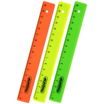 Линейка 16см ПИФАГОР непрозрачная неон ассорти