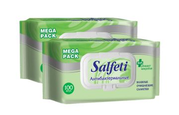 Салфетки влажные Salfeti Антибактериальные mega pack с клапаном (100) 1/16