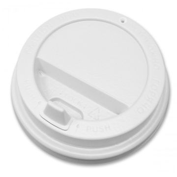 Крышка для бумажных стаканов d 80 мм с закрытым питейником белая РП 50/1000