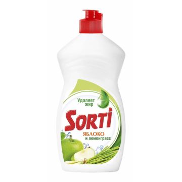 Средство жидкое для мытья посуды 450мл SORTI (Сорти) Яблоко и лемонграсс 1/20