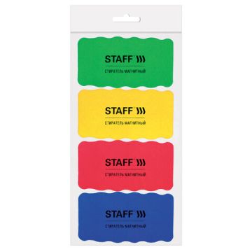 Стиратель магнитный для магнитно-маркерной доски 57х107 мм упаковка 4 шт STAFF 1/10/120 