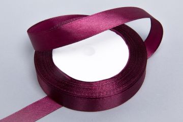 Лента атласная 15мм 25м вишневая 1/10