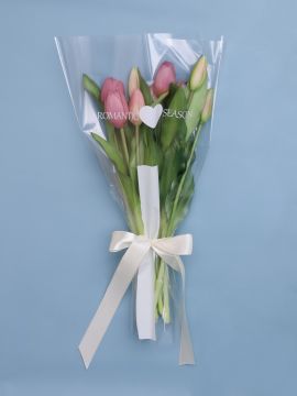 Пакет для цветов п/п конус Романтика белый 27х40 1/50