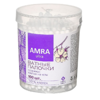 Ватные палочки (100шт) банка АМRА 1/24