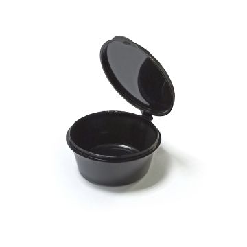 Соусник с крышкой 30мл верхнее закрывание черный ПП ТУ 100/2100 