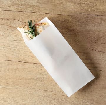 Пакет бумажный белый 220х90+40 35гр/м2 V-дно жиростойкий под шаурму 100/2500