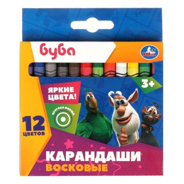 Карандаши восковые 12цв Буба Умка 1/24