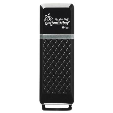 Флэш-диск 64 GB SMARTBUY Quartz USB 2.0 черный SB64GBQZ-K 1/180