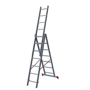 Лестница-трансформер 3-х секционная 3х7 ступеней высота 4,5м до 150кг