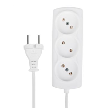 Удлинитель сетевой 1,5м 3 розетки белый  Р16-010 (ПЭТ) 1/45