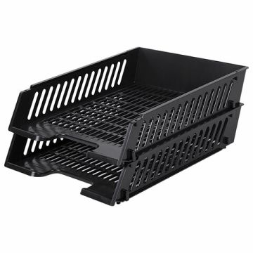 Лоток горизонтальный для бумаг сетчатый черный (2шт) MAXI Brauberg 1/5