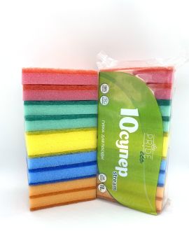 Губка для посуды макси (10шт) 100х65х20мм Супер Stream 1/30