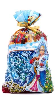 НГ Пакет подарочный (25х40) полипропилен мет+рис Гостья 100/2000