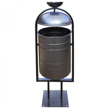 Урна металлическая с пепельницей 1010х330х280мм 20л металл серебро 1/1