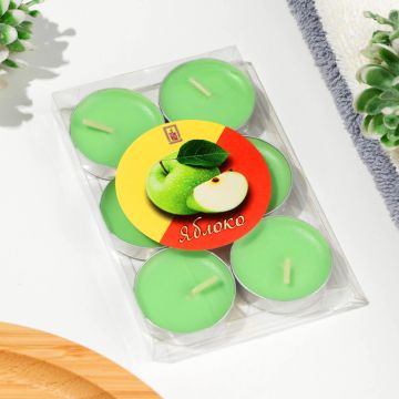 Свеча чайная ароматическая 6шт яблоко 1/336