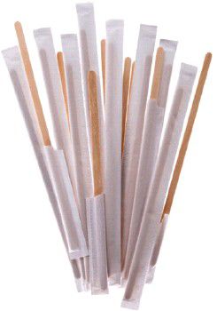 Одноразовый Размешиватель деревянный для кофе 18см  в индивидуальной упак.ARUS (АРУС) 250/5000