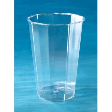 Стакан одноразовый пластик 0,25л прозрачный граненый Кристалл 19/380