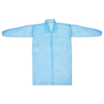 Халат на кнопках голубой одноразовый ХL (10шт) снаблайн 1/10 