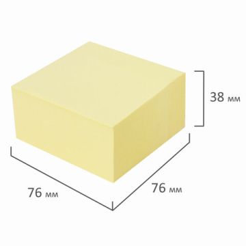 Блок самоклеящийся (стикеры) BRAUBERG 76*76мм, 400 листов, желтый, 1/6