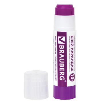 Клей-карандаш 15г обесцвечивающийся цветной BRAUBERG 1/20/480