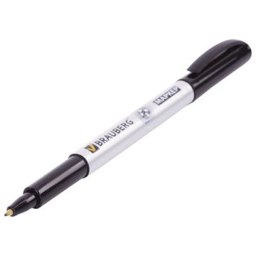 Маркер для CD и DVD черный 1мм тонкий наконечник BRAUBERG 1/10 (Клиент)